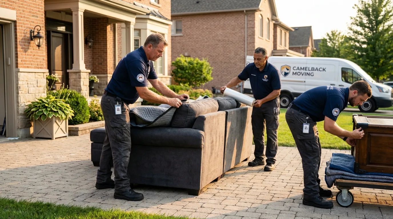 Large estate moving crew wrapping furniture in Unionville, TN